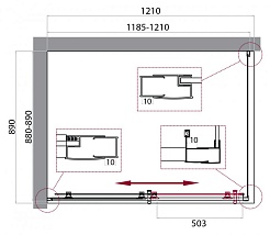 BelBagno Душевой уголок Uno 120/90 UNO-195-AH-1-120/90-C-Cr стекло прозрачное – фотография-3