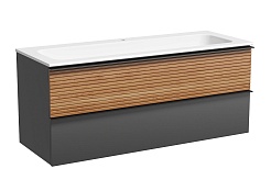 Sancos Тумба с раковиной Delta 120 дуб красный/графит раковина Grace 121 CN7017 – фотография-1