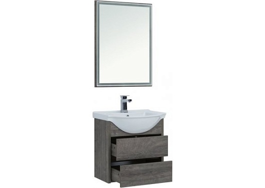 Aquanet Тумба с раковиной Сидней 60 дуб рошелье – картинка-3