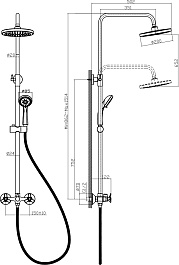 Rossinka Душевая система Q02-45 хром – фотография-2