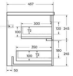 Cezares Тумба под раковину Duet-N 80 подвесная bianco opaco – фотография-3