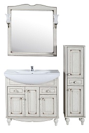 ASB-Woodline Пенал для ванной Верона 30 R бежевый патина, массив ясеня – фотография-5