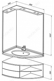 Aquanet Мебель для ванной "Корнер I 89 Open" R (161233) – фотография-5