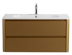 Cezares Тумба с раковиной Relax 100 подвесная брашированное золото