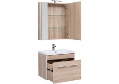 Aquanet Тумба с раковиной Августа 75 дуб сонома – фотография-3