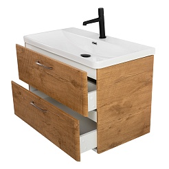 BelBagno Тумба под раковину Due 80 подвесная Rovere Nature – фотография-3