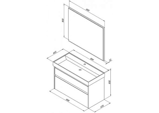 Aquanet Мебель для ванной Nova Lite 100 2 ящика, дуб рустикальный – фотография-6