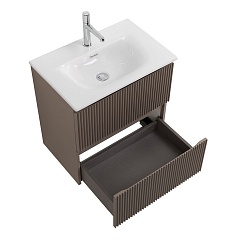 BelBagno Тумба с раковиной Uno mini 50 подвесная Бежевый матовый с раковиной BB-8099-3-50 – фотография-8