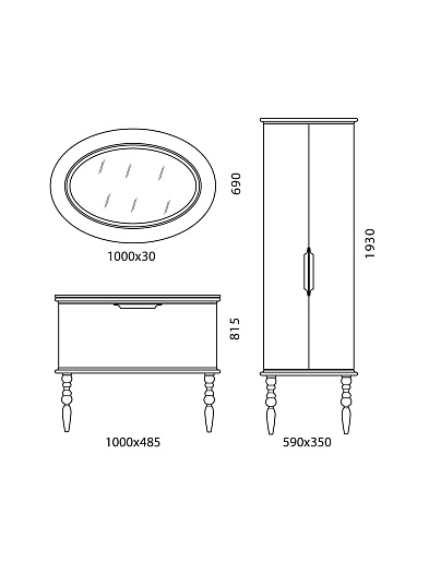  Пенал для ванной Decora 59 белый – картинка-3