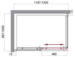 BelBagno Душевой уголок Uno 120/100 UNO-AH-1-120/100-C-Cr стекло прозрачное – фотография-3
