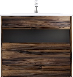 Am.Pm Тумба под раковину Func 80 подвесная темное дерево – фотография-1
