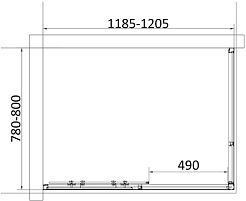 Vincea Душевой уголок Slim 8mm 120x80 VSR-6SL8012CLB профиль черный стекло прозрачное – фотография-4