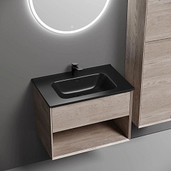 Sancos Тумба с раковиной Marmi 1.0 70 дуб галифакс натуральный раковина Element 71 CN7007MB – фотография-2