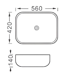 Aquatek Накладная раковина 56/42 AQ5526-MW матовая белая – фотография-3