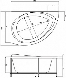 Aquatika Акриловая ванна H2O Альтернатива Standart L – фотография-2