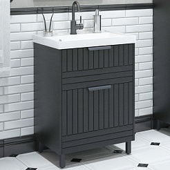 Corozo Мебель для ванной Терра 60 графит матовый – фотография-5