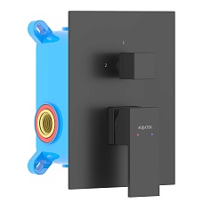 Aquatek Встраиваемый смеситель для душа и ванны Либра AQ1646MB матовый черный – фотография-1