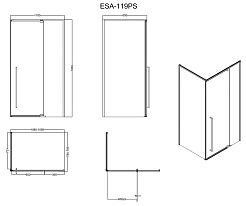 Esbano Душевое ограждение ESA-119PS-B 110/90 – фотография-3