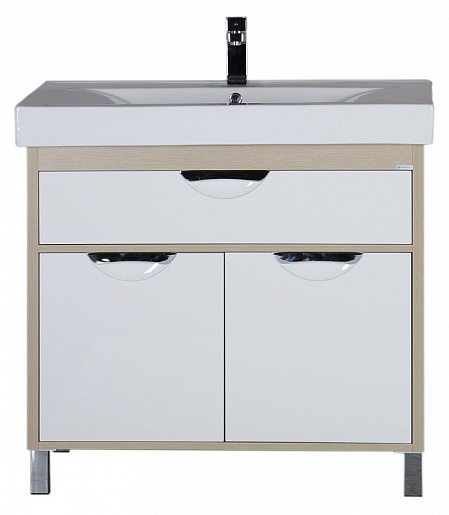 Aquanet Тумба с раковиной "Гретта 90" светлый дуб (177069) – картинка-5