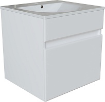 Mixline Тумба с раковиной Брикс 50 подвесная белая