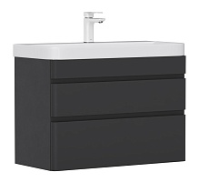 Equil Тумба под раковину Eltoro 80 2 ящика подвесная черный софт