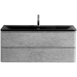 BelBagno Тумба под раковину Albano 120 подвесная Cemento Verona Grigio с раковиной BB1200/455-LV-ART-ALR-NERO – фотография-2
