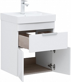 Aquanet Мебель для ванной Ирис New 50 подвесная белая глянцевая – фотография-9