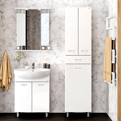 Onika Шкаф пенал Модерн 46 с б/к белый – фотография-5