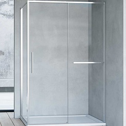 Vincea Душевой уголок Slim Soft 110x100 VSR-1SS1011CL профиль хром стекло прозрачное – фотография-1