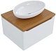 Mixline Мебель для ванной Виктория 60 L подвесная белая софт/дуб светлый – фотография-17