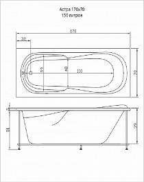 Aquatika Акриловая ванна Аквастандарт Астра Standart – фотография-2