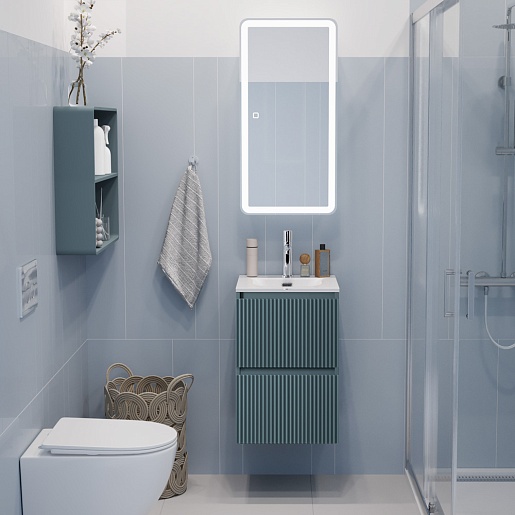 BelBagno Тумба под раковину Uno mini 40 подвесная Голубой матовый – фотография-6