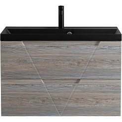 BelBagno Тумба с раковиной Vittoria 80 подвесная Pino с раковиной BB800/450-LV-ART-AST-NERO – фотография-2