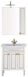 Aquanet Мебель для ванной "Честер 75" белый/золото – фотография-8