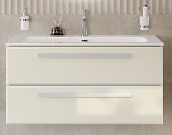 Cezares Тумба с раковиной Eco Cer-N 100 брашированная альпака CZR-8073-100 ручки сатин – фотография-1