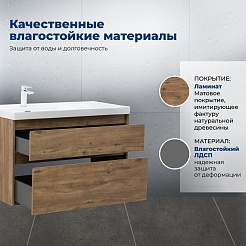 Aquanet Мебель для ванной Nova Lite 2.0 90 L подвесная дуб рустикальный – фотография-25