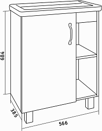 Grossman Тумба под раковину Флай 60 дуб сонома/серая – фотография-3
