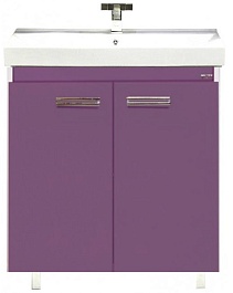 Misty Тумба с раковиной Джулия QVATRO 75 прямая сиреневая – фотография-1