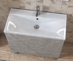 Vigo Мебель для ванной Geometry 2-800 белая/бетон – фотография-4