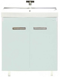 Misty Тумба с раковиной Джулия QVATRO 75 прямая белая White – фотография-1