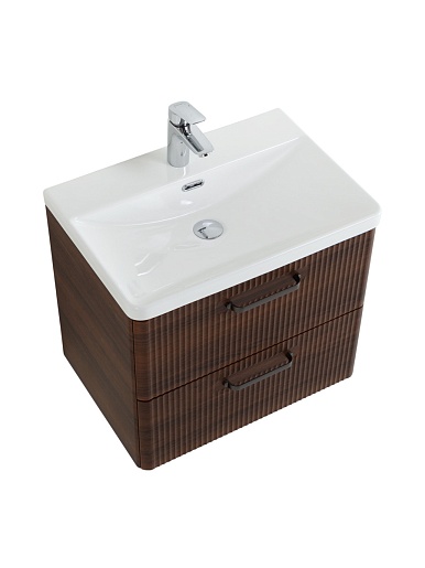 BelBagno Тумба с раковиной Due 60 подвесная Noce ручки Матовый тёмный никель – картинка-7