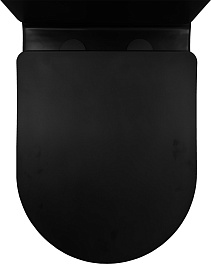 Azario Унитаз-компакт Black Queen AZ-8380 безободковый с бачком с сиденьем микролифт черный матовый – фотография-10