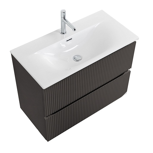 BelBagno Тумба под раковину Uno mini 90 подвесная Темно-Серый матовый – фотография-4