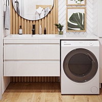 Vivon Тумба с раковиной под стиральную машину Donna 150L подвесная белый глянец