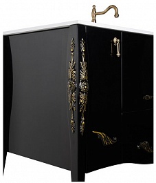 Aquanet Комплект Мебели "Виктория 120" черный/золото – фотография-4