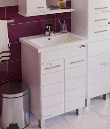 СанТа Тумба для умывальника Омега 60 напольная – фотография-1