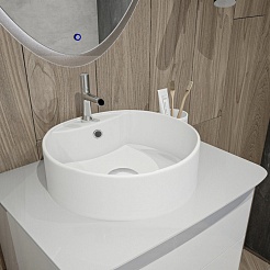 Teymi Раковина накладная в ванную Lina S D40 белый матовый T50191 – фотография-11