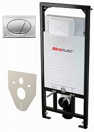 Alcaplast Система инсталляции Sadromodul AM101/1120+M71+M91 4 в 1 кнопка смыва хром – фотография-1