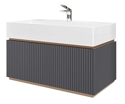 Jorno Тумба с раковиной Filoro 90 подвесная антрацит – фотография-1