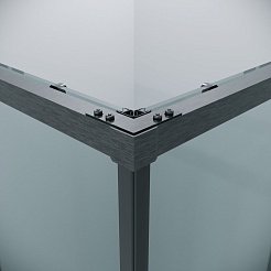 Grossman  Душевой уголок Galaxy 100x100x195 профиль графит сатин стекло прозрачное – фотография-7